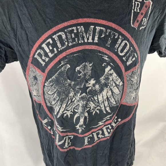 RAW STATE T SHIRT MENS SMALL DOUBLE SIDED SHIRT SLEEVE TEE REDEMPTION LIVE FREE - Picture 2 of 12